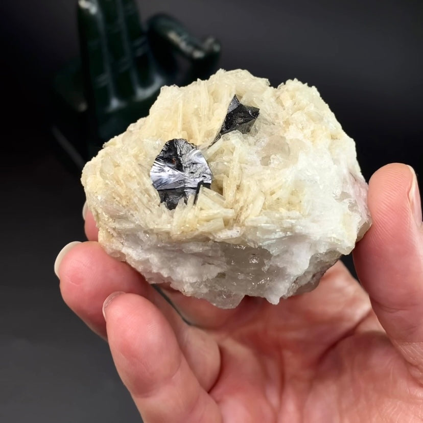 Cassiterite Crystals on Cleavelandite Matrix