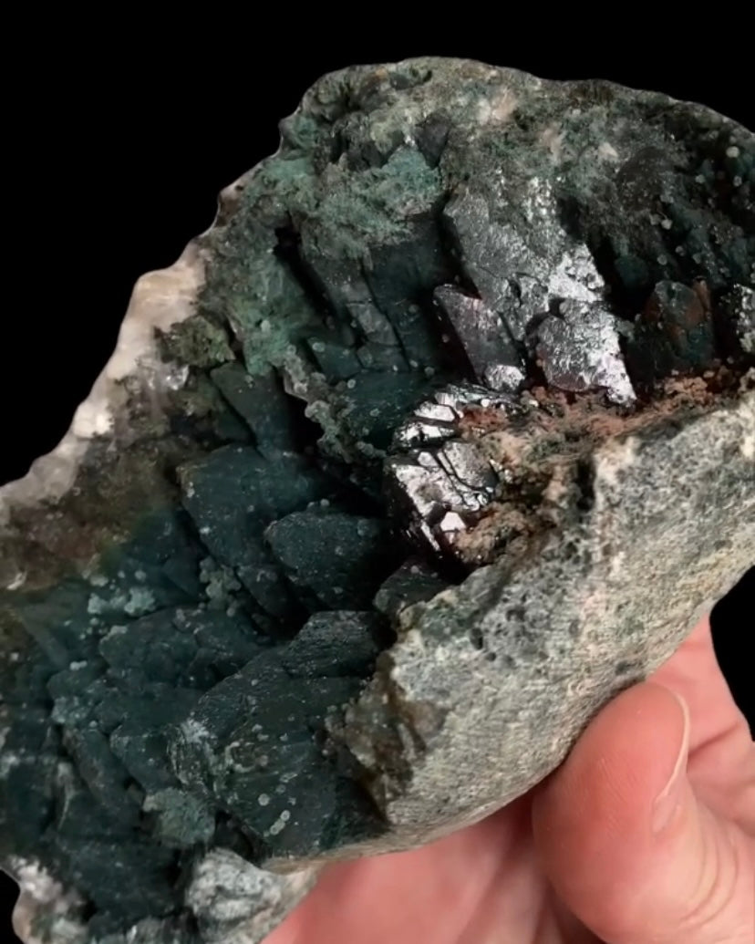 Green & Red Marshy Apophyllite Flower Crystal Cluster