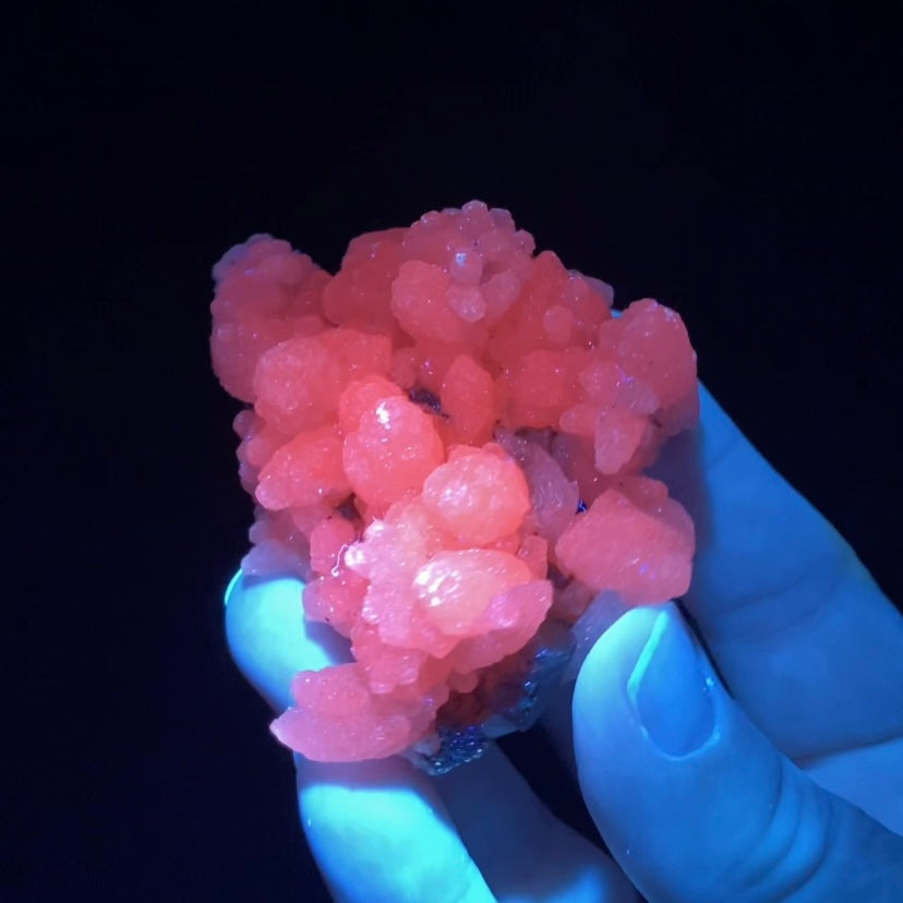 Fluorescent Calcite Specimen with Galena & Sphalerite