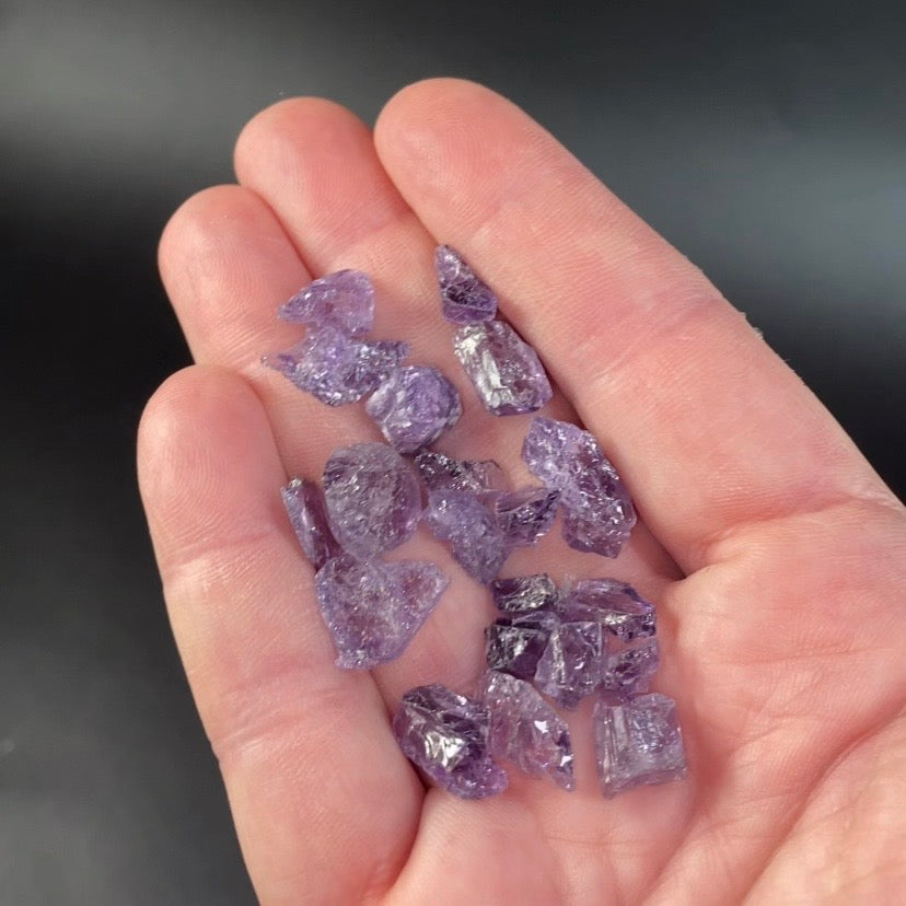 Purple Scapolite Crystal 10 Gram Lot for Jewelry Making, Crystal Grids etc - Fluorescent