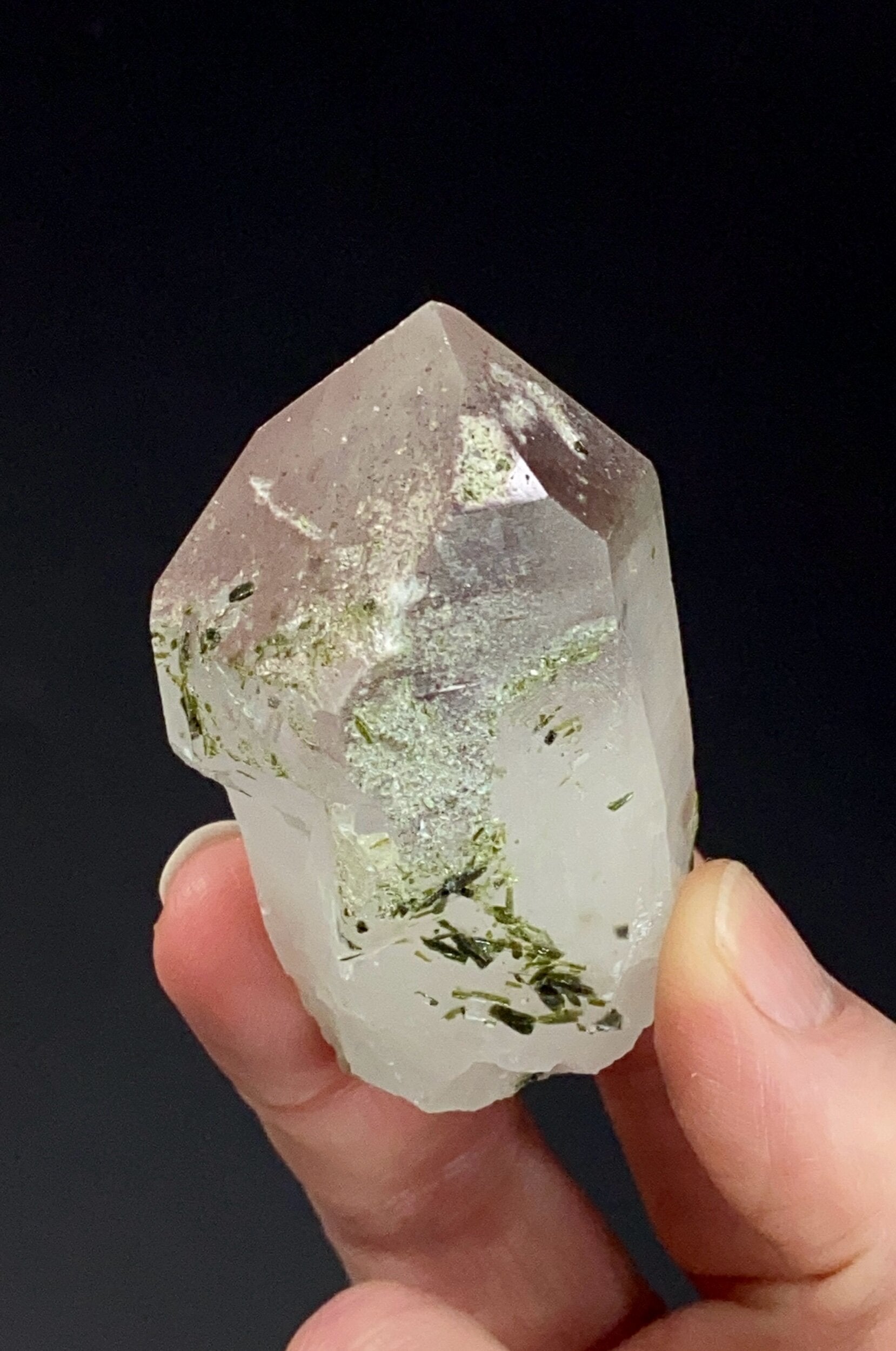 Quartz Crystal with Epidote & Hematite from Balochistan, Pakistan