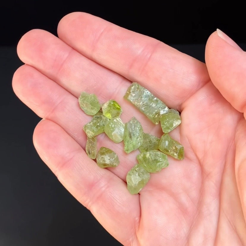 Lot of Green Peridot Crystals - Loose Gemstones