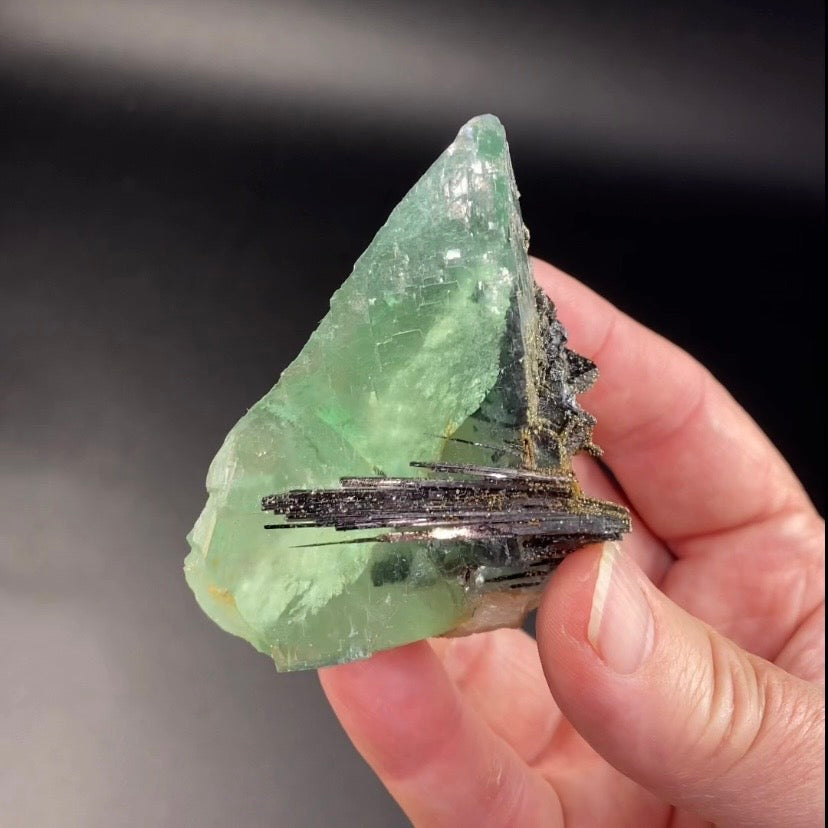Green Cubic Fluorite Specimen with Stibnite & Pyrite, Yaogangxian Mine