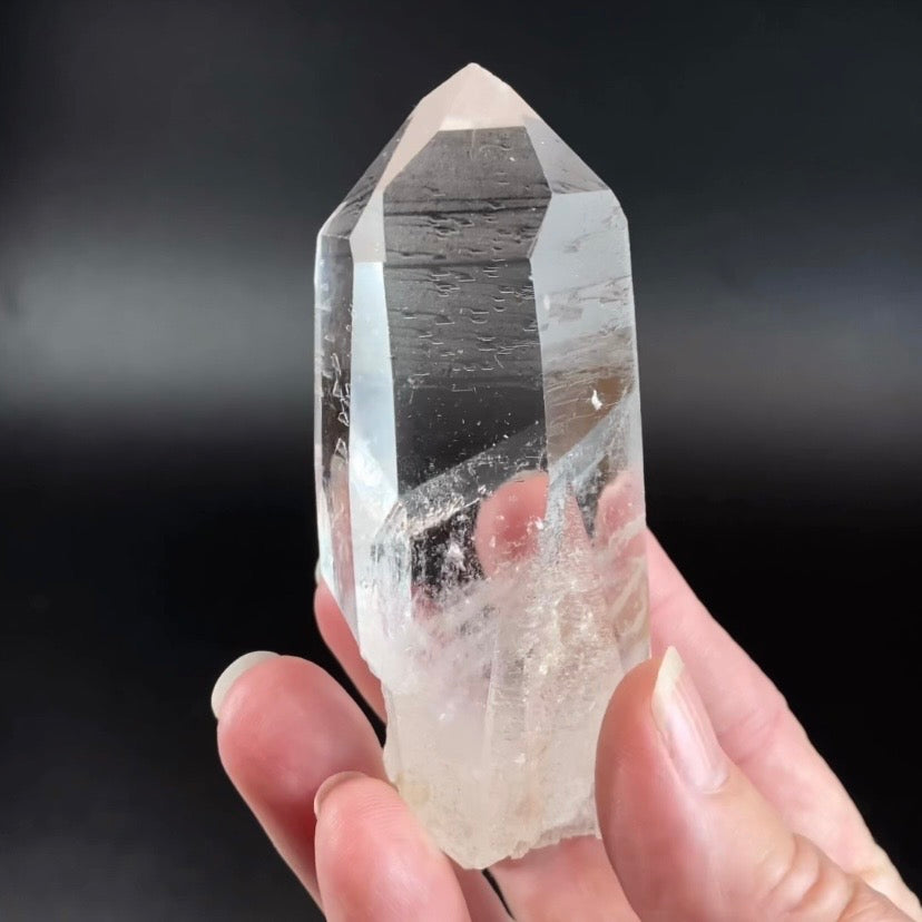 Water Clear Quartz Crystal with Starbrary Markings, Minas Gerais, Brazil