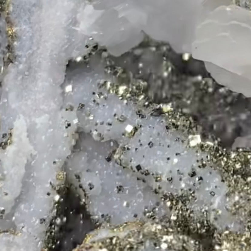 Chalcedony, Pyrite & Calcite Cluster from Trepca Mine Complex, Mitrovica, Kosovo