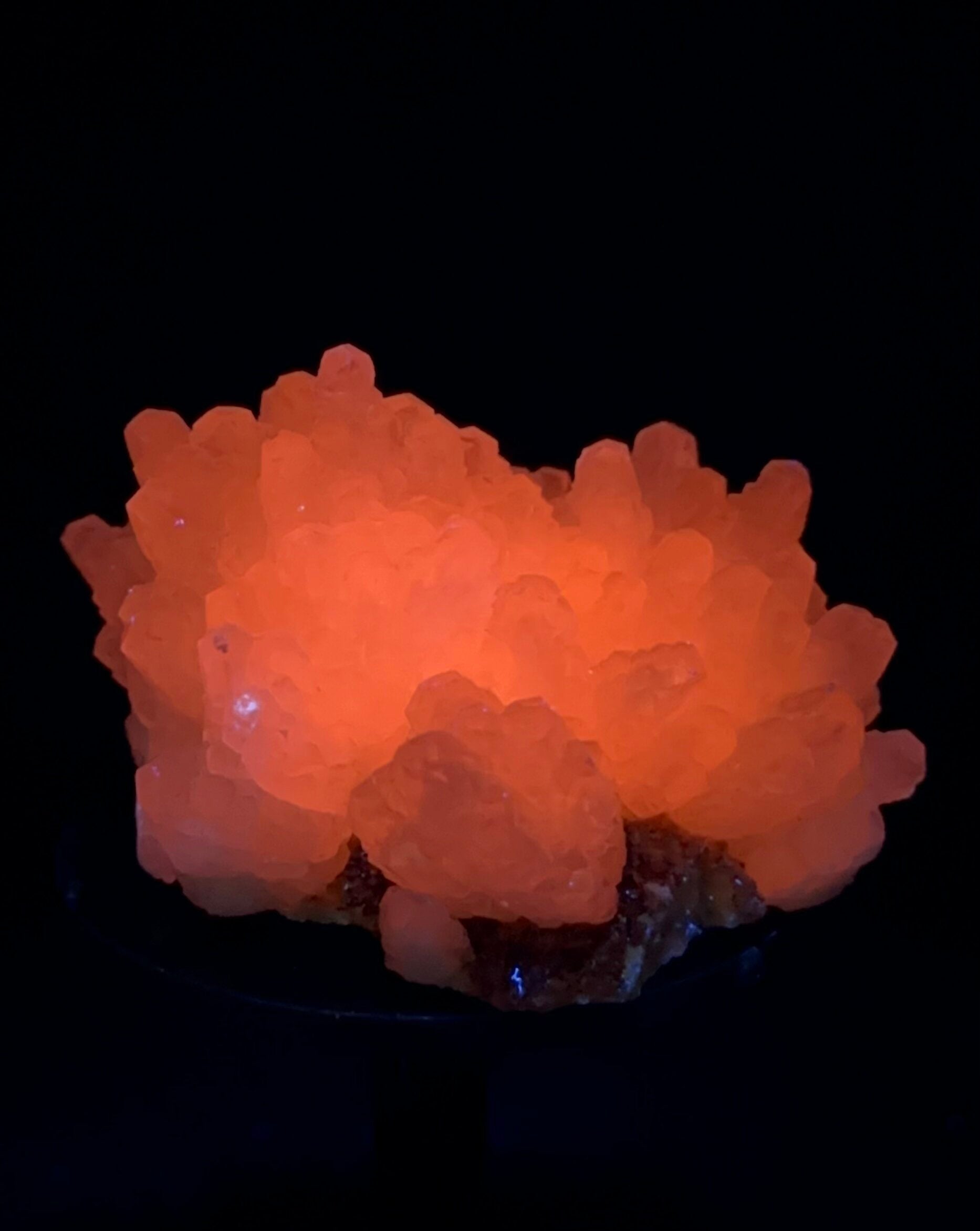 Fluorescent Calcite Cluster from Trepça Mines, Kosovo