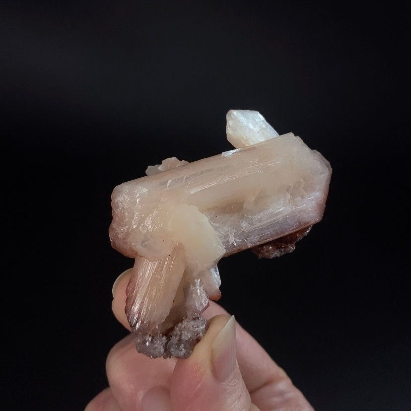 Peach and Red Hematite Stilbite Cluster, Maharashtra, India