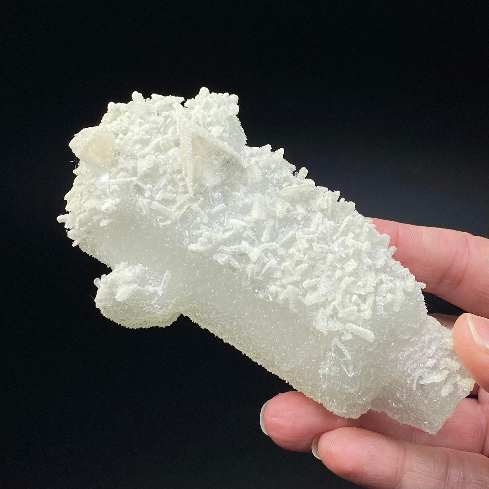 Druzy Apophyllite Crystals on Calcite Core with Heulandite and Stilbite