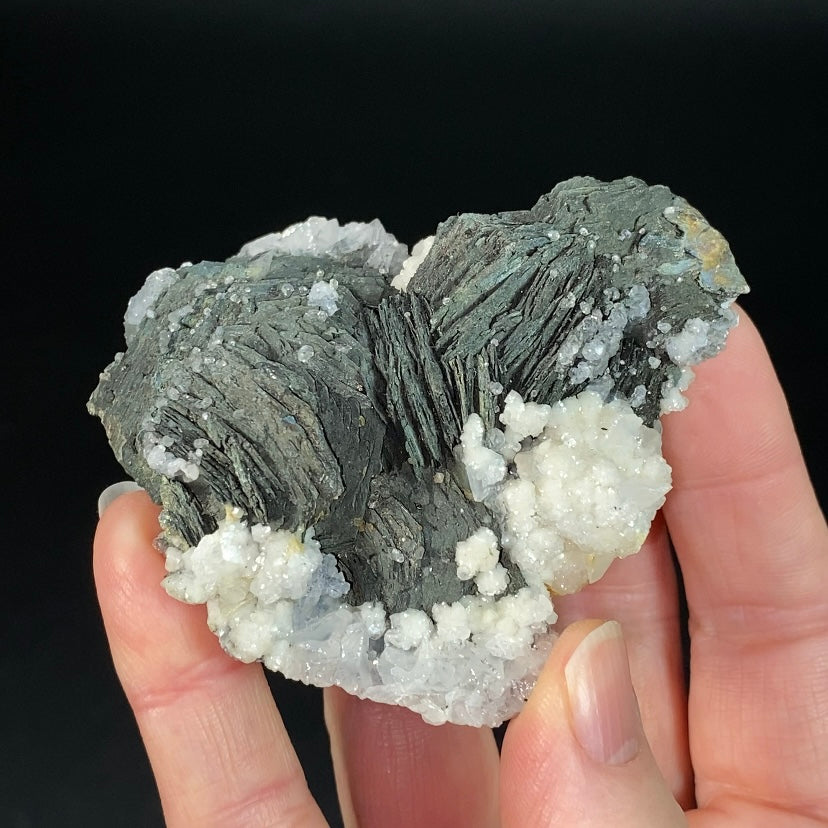 Marcasite After Pyrrhotite with Calcite & Rhodochrosite