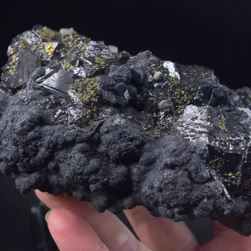 Sphalerite Cluster with Pyrite and Boulangerite from Trepça Mines