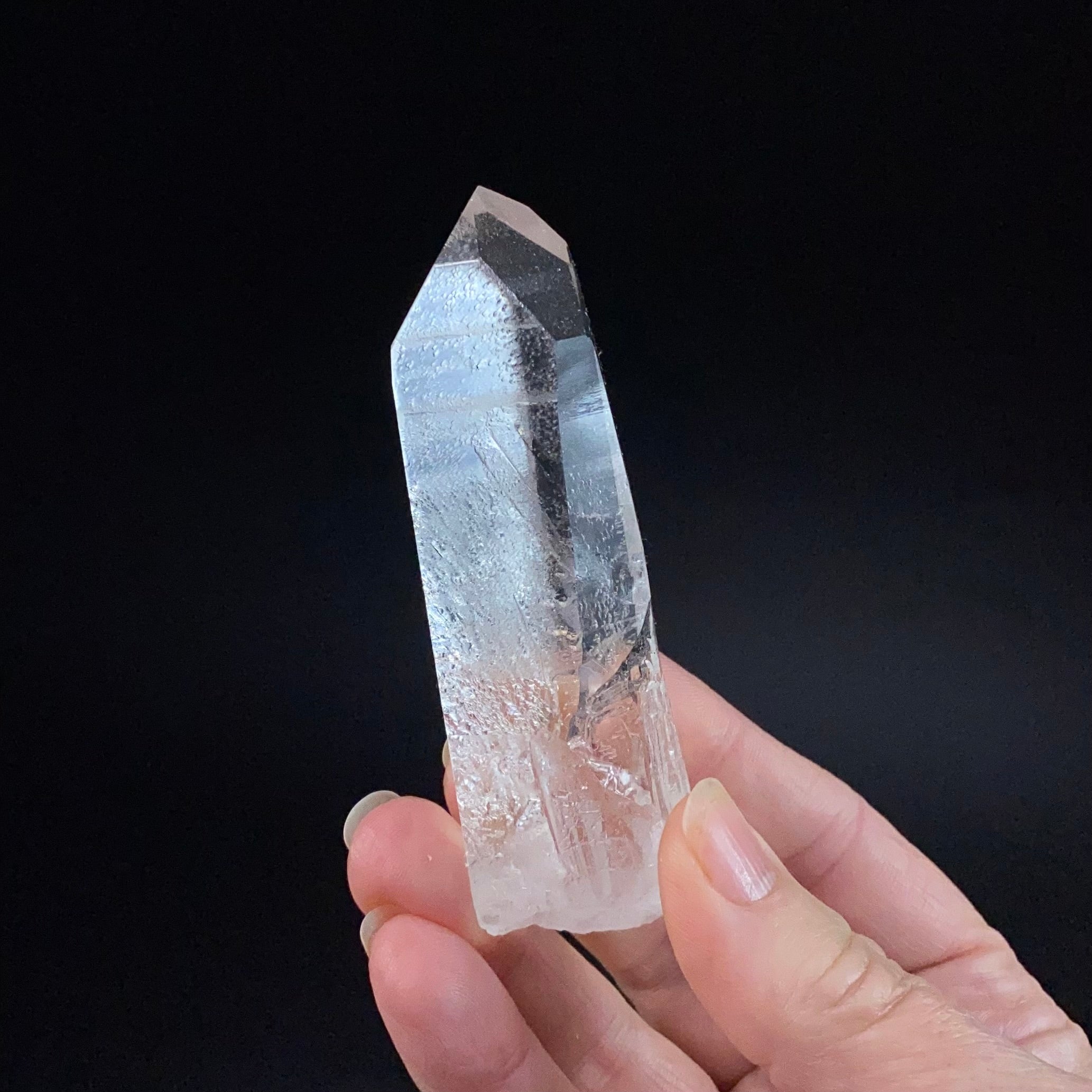 Water Clear Trigonal Habit Quartz Crystal with Starbrary Markings, Minas Gerais, Brazil