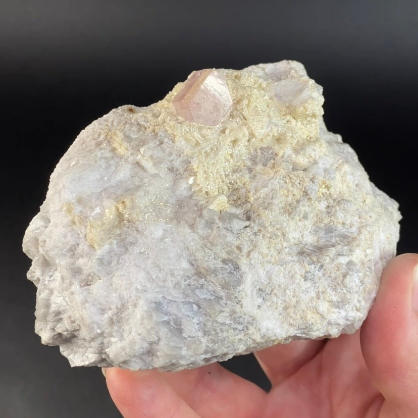 Fluorescent Pink Fluorapatite Crystal with Cleavelandite and Mica on Matrix - Record Keepers