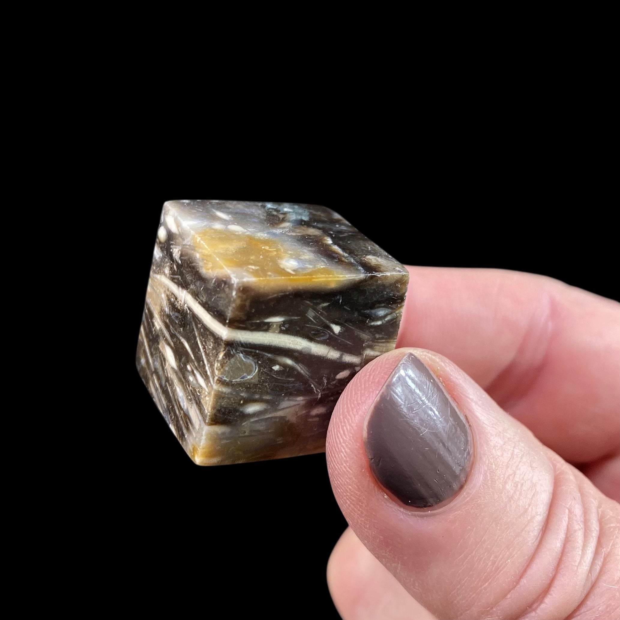 Feather Agate Polished Cube