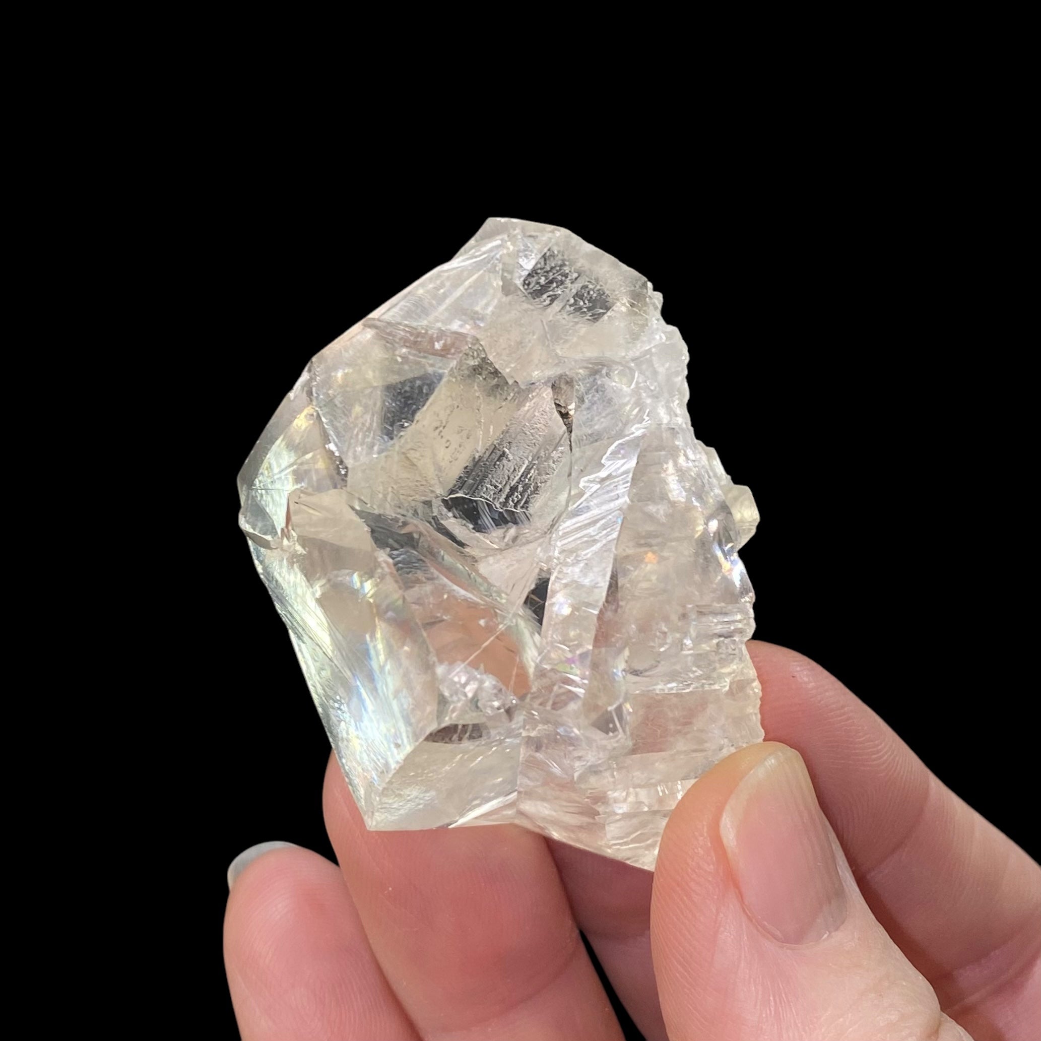 Light Golden Calcite Crystal with Rainbows