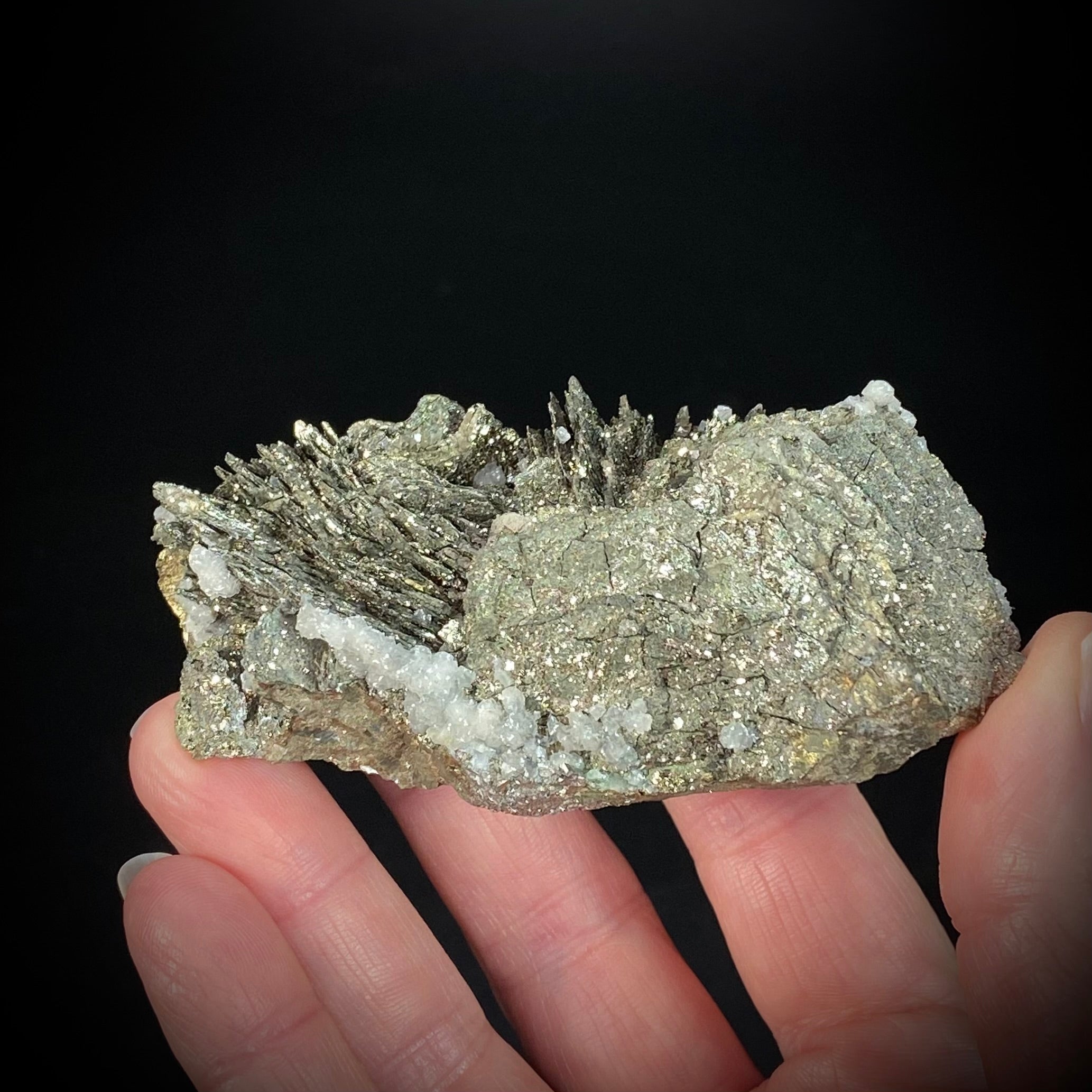Pyrite After Pyrrhotite with Calcite from Trepca Mine Complex, Kosovo