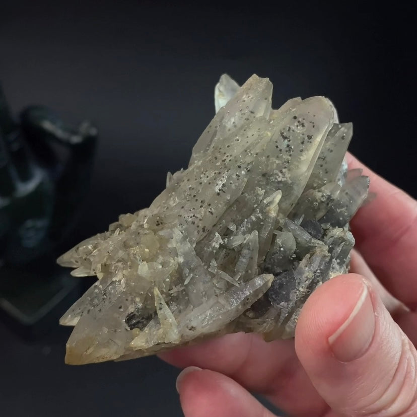 Laser Quartz Crystal Cluster with Hematite Inclustions