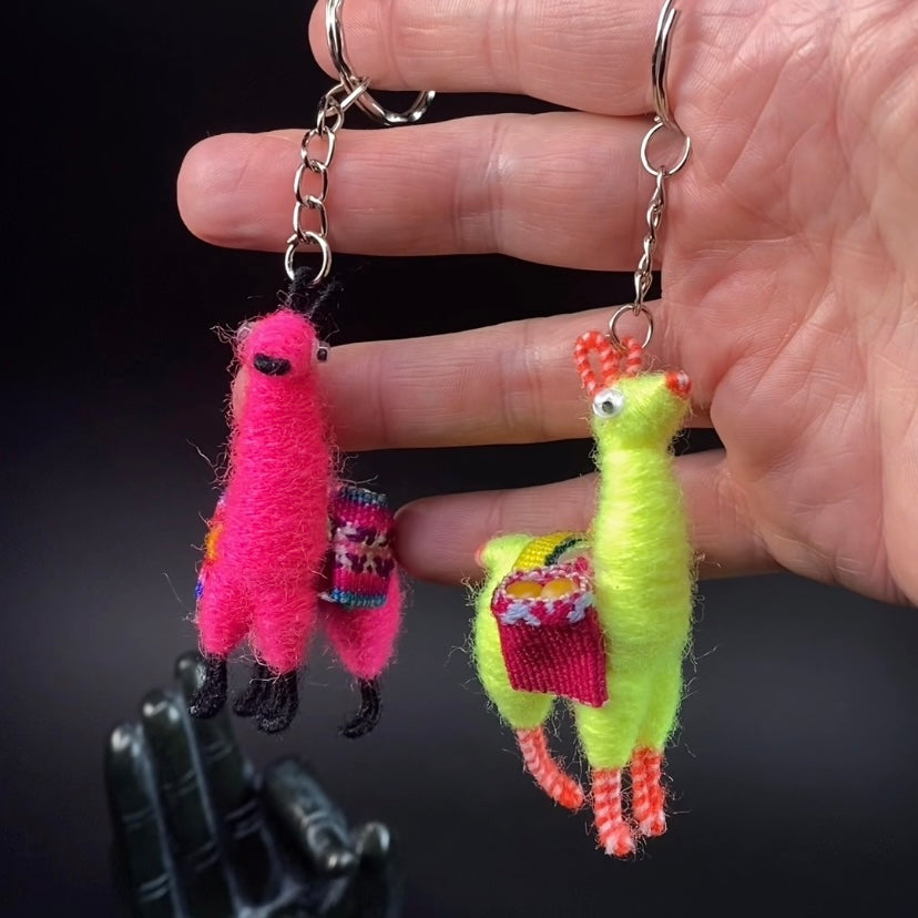 Hand Crafted Alpaca Yarn Llama Alpaca Doll Keychain