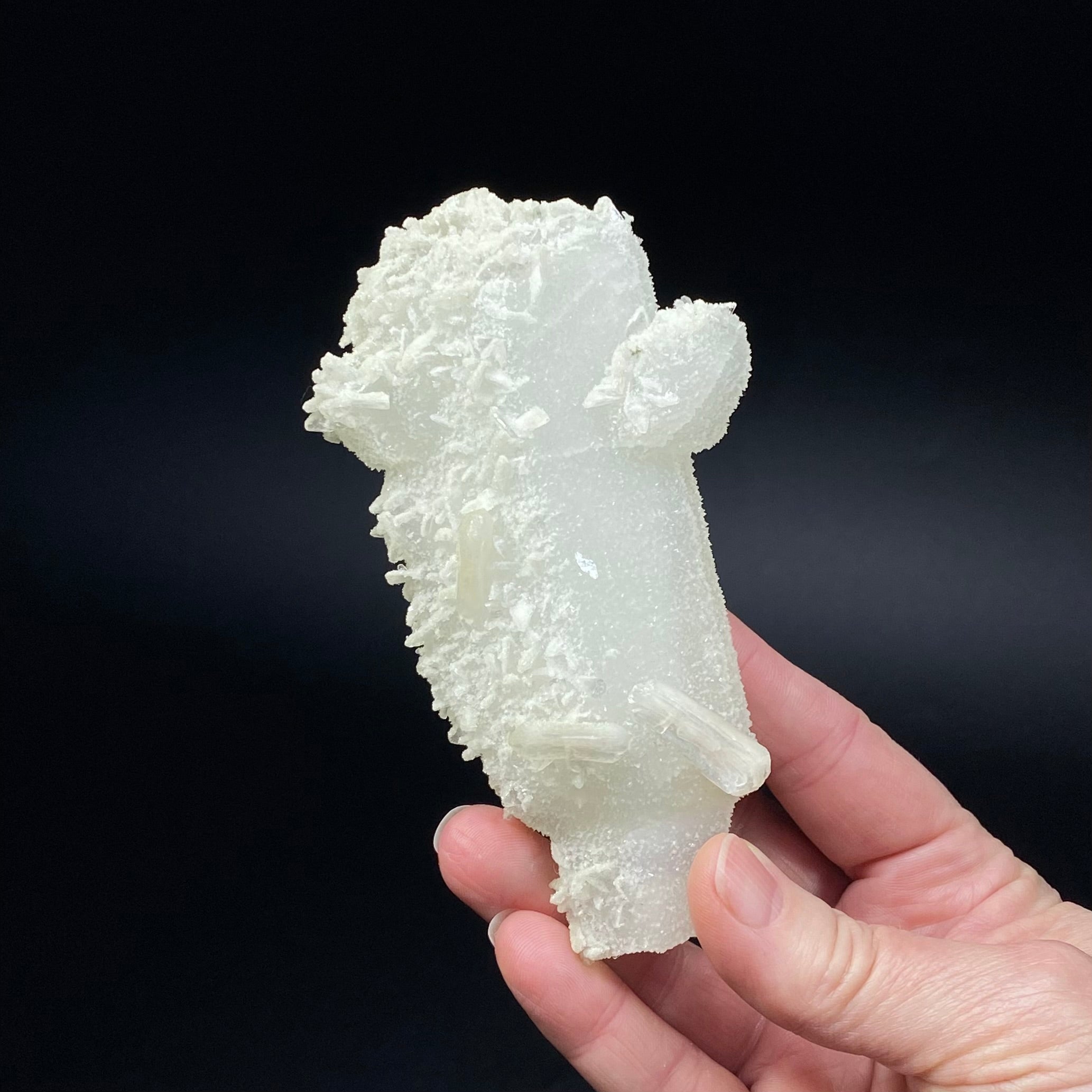 Druzy Apophyllite Crystals on Calcite Core with Heulandite and Stilbite