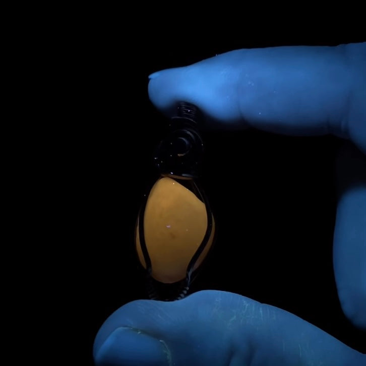 Gobi Desert Agate with Moving Sand Inclusions and Copper Wire Wrapped Pendant