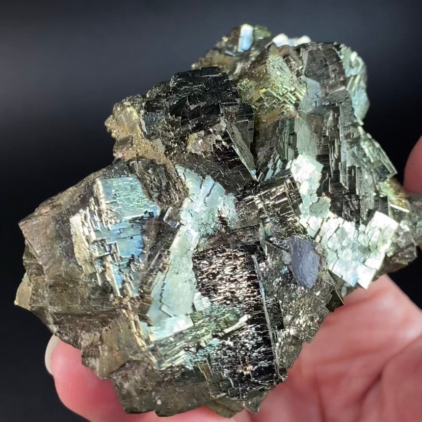 Iridescent Pyrite Cluster from Trepca Mine Complex, Mitrovica, Kosovo