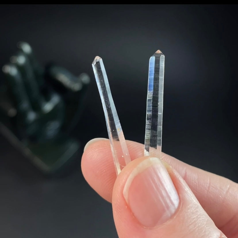Singing Lemurian Quartz Crystal Pair from Santander, Colombia