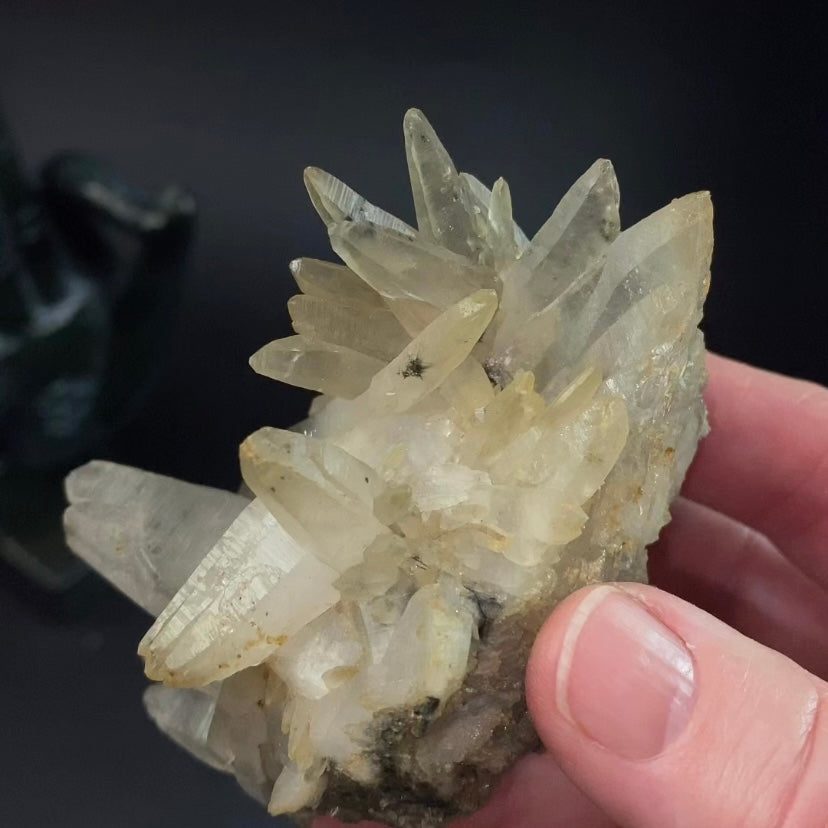 Laser Quartz Crystal Cluster with Hematite Inclustions