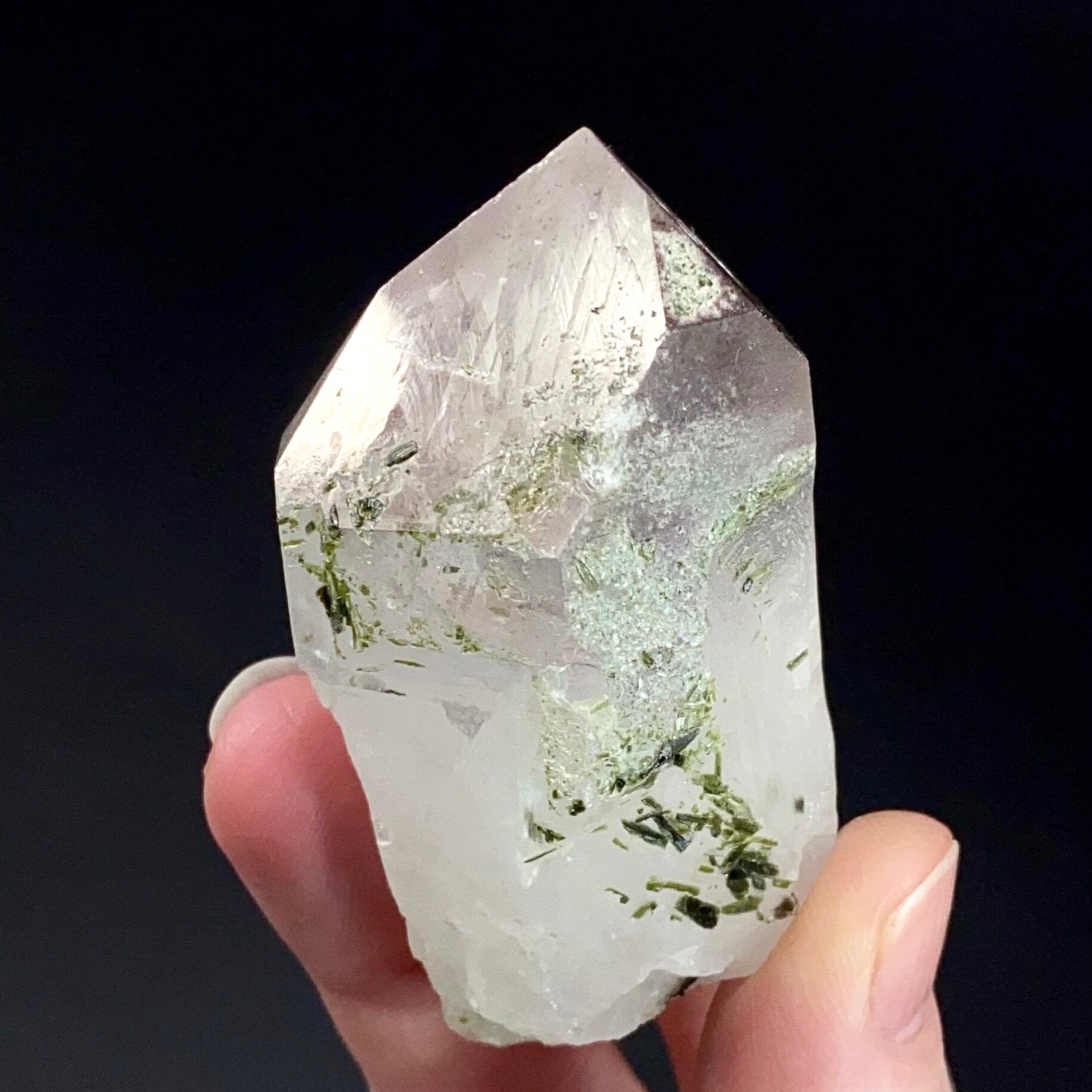 Quartz Crystal with Epidote & Hematite from Balochistan, Pakistan