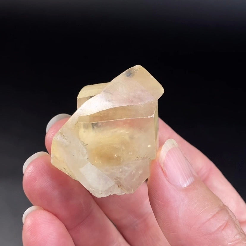 Light Golden Twinned and Inter Grown Calcite Crystals