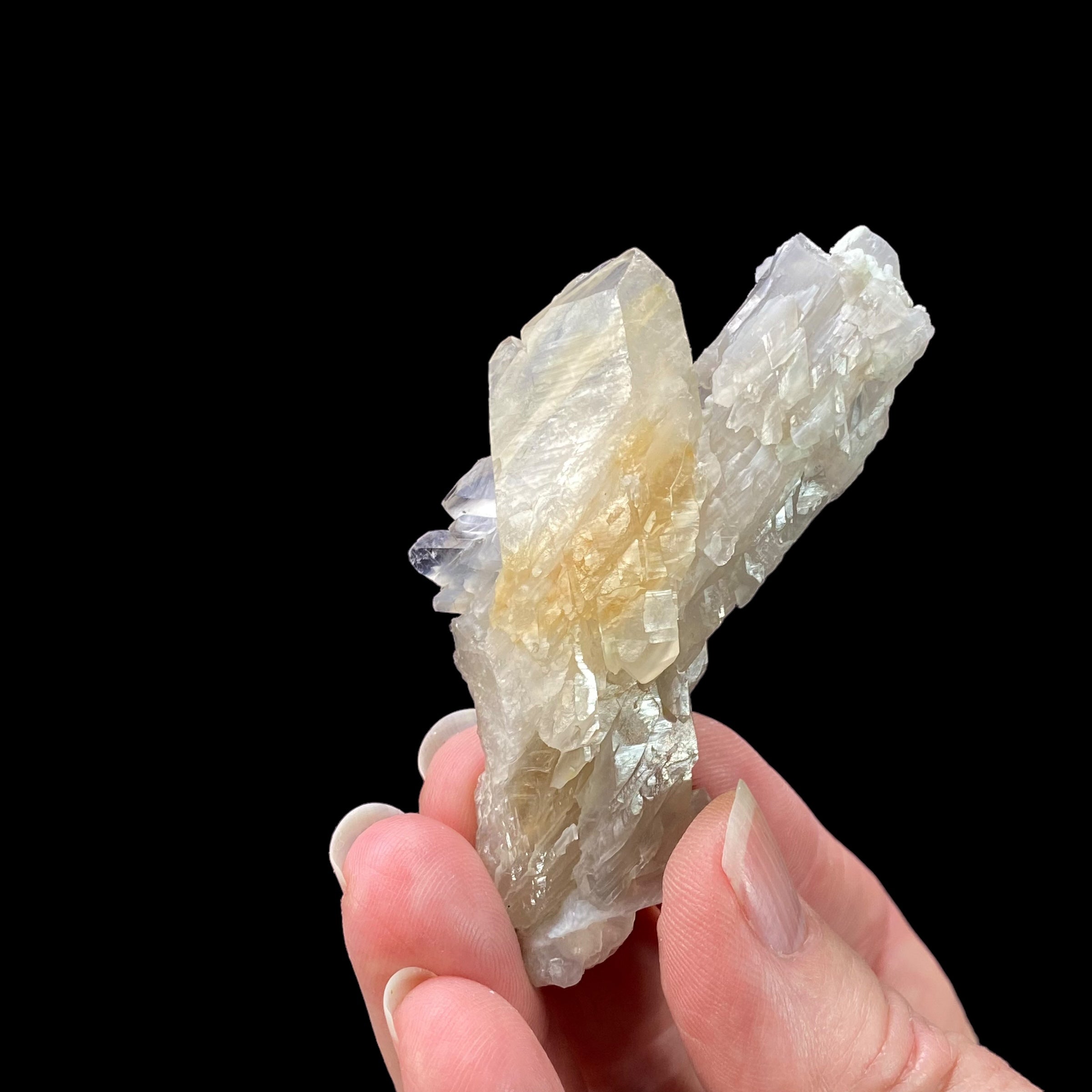 Tabular Faden Bone Quartz Crystal with Halloysite Inclusions