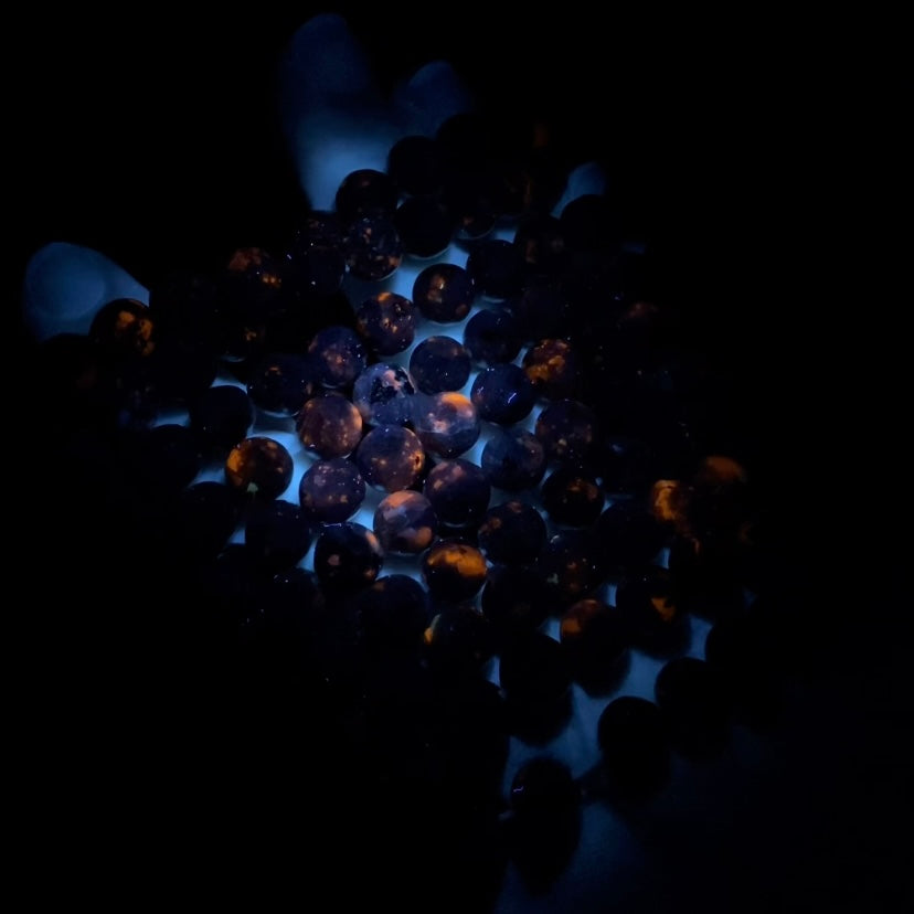 Fluorescent Sodalite and Syenite Yooperlite-Like Bead Stretch Bracelet