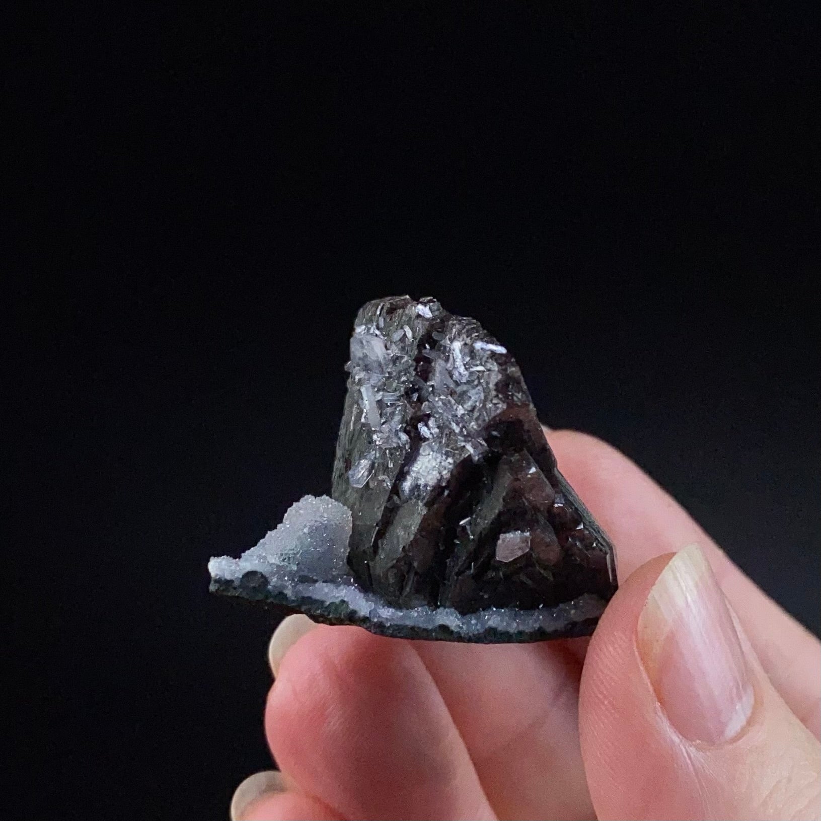 Brown Heulandite Fan with Clear Stilbite Blades on Chalcedony