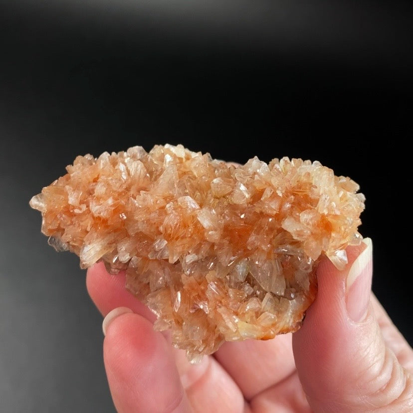 Orange & Clear Heulandite Fan Crystal Cluster