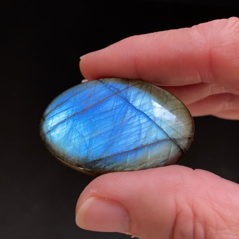 Blue Flash Labradorite Oval Shaped Cabochon