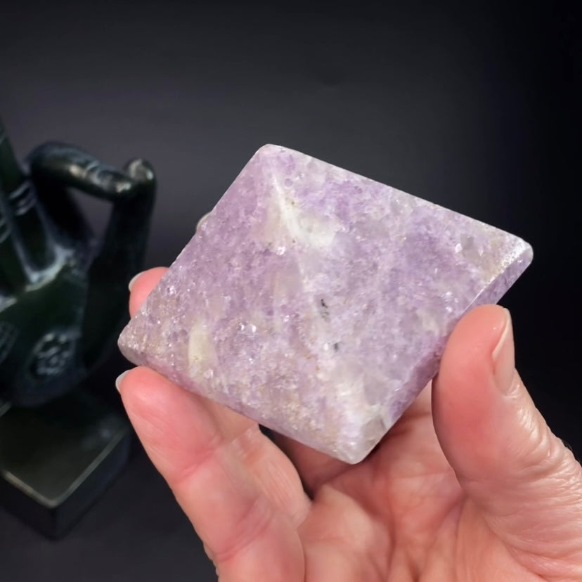 Polished Lepidolite Pyramid from Afghanistan – Lavender Lithium Mica Crystal