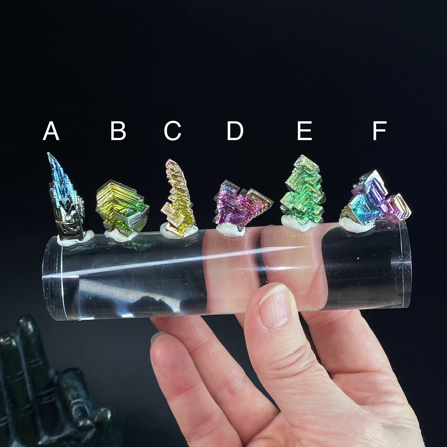 Rainbow Bismuth Crystal Cluster Iridescent Lab Grown Geometric Formation