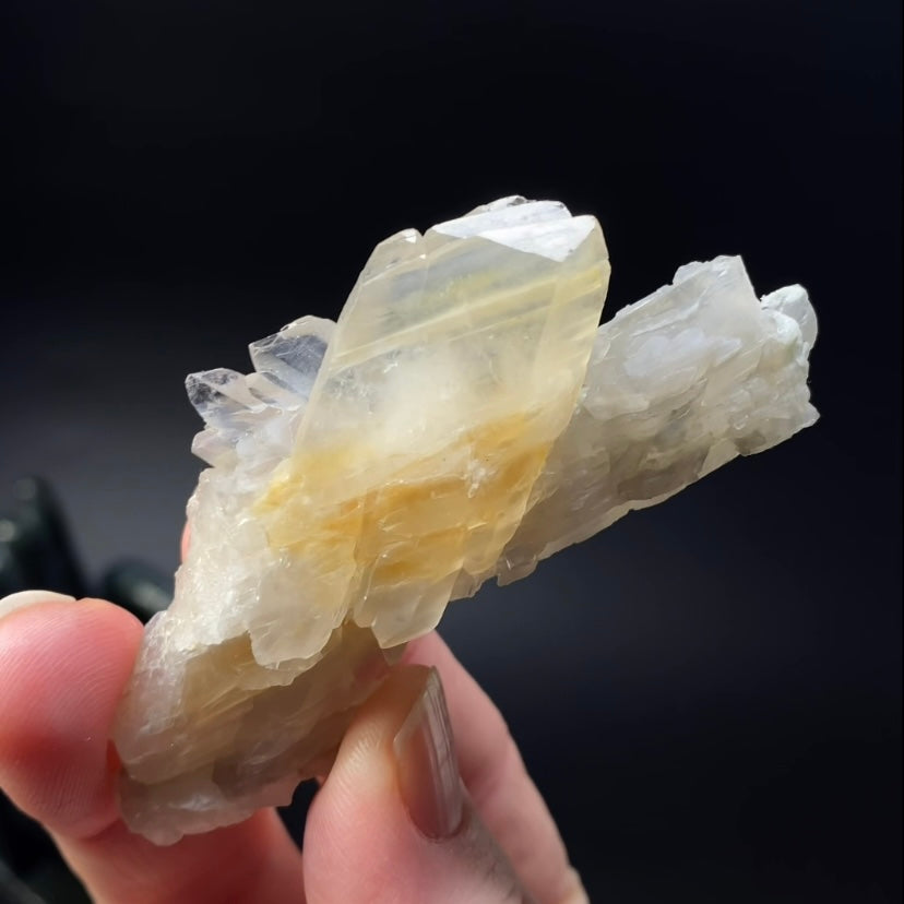 Tabular Faden Bone Quartz Crystal with Halloysite Inclusions