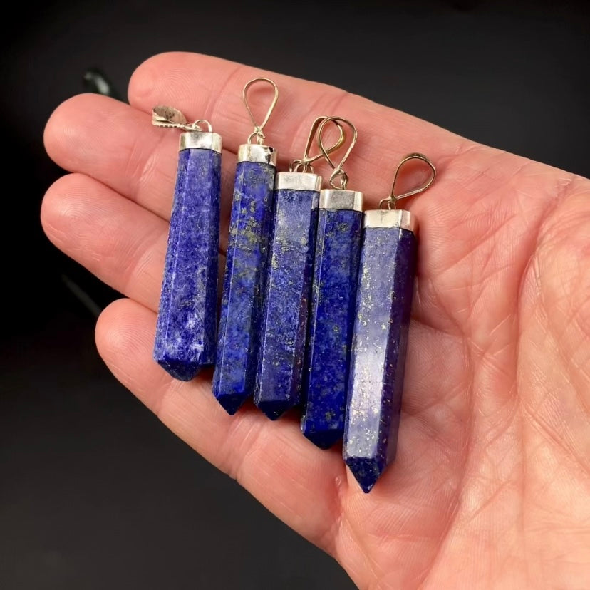 Lapis Lazuli & Pyrite Polished Tower Pendant
