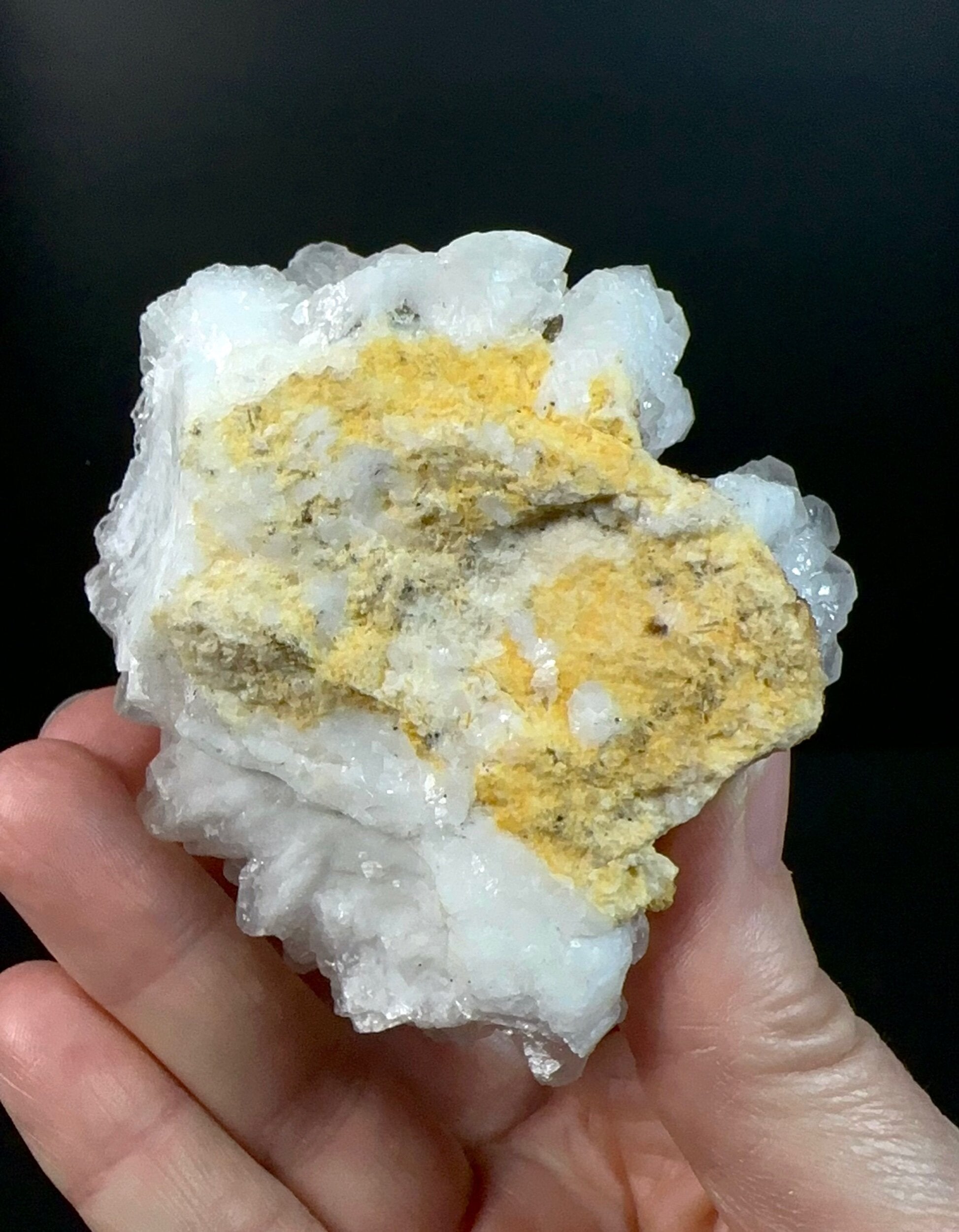 Fluorescent Calcite Cluster from Trepça Mines, Kosovo