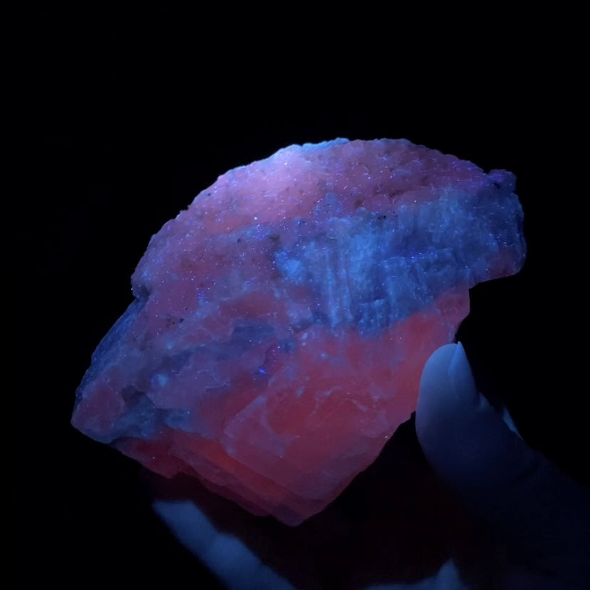Fluorescent Mangano Calcite Specimen from Trepca Mine Complex, Kosovo