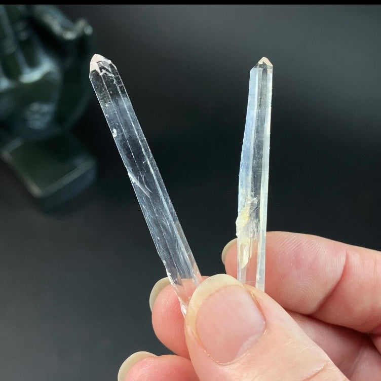 Singing Lemurian Quartz Crystal Pair from Santander, Colombia