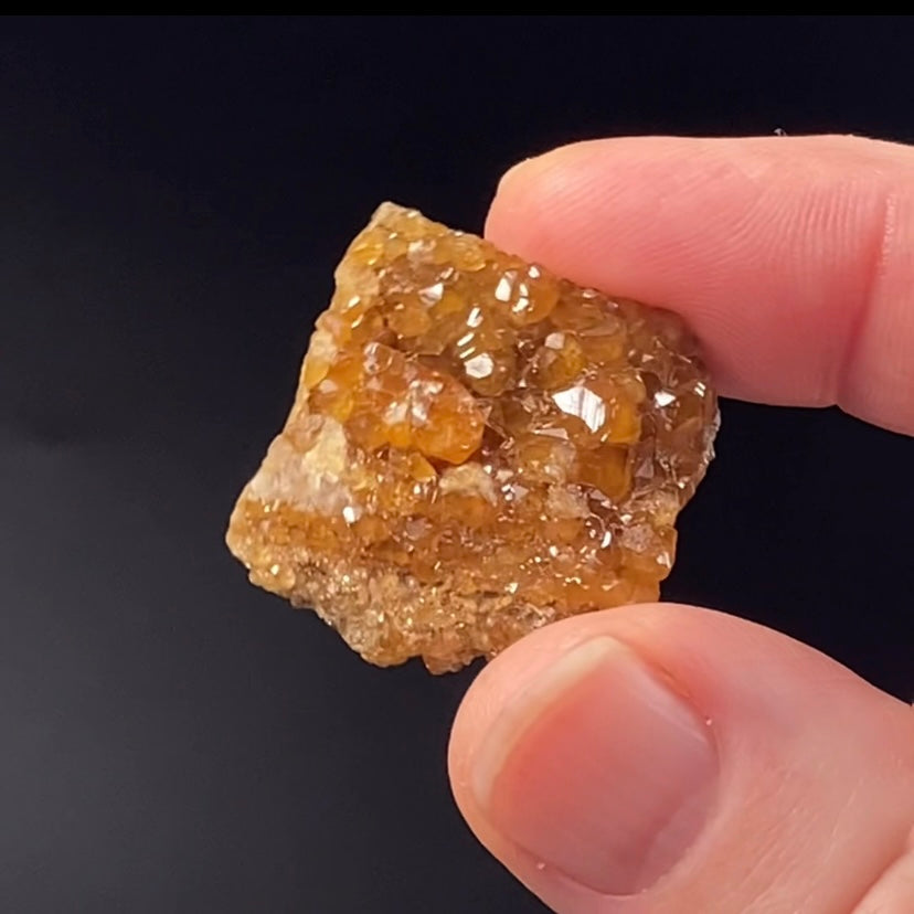 Honey Orange Spessartine Garnet Crystals on Matrix from Bajaur Agency Pakistan