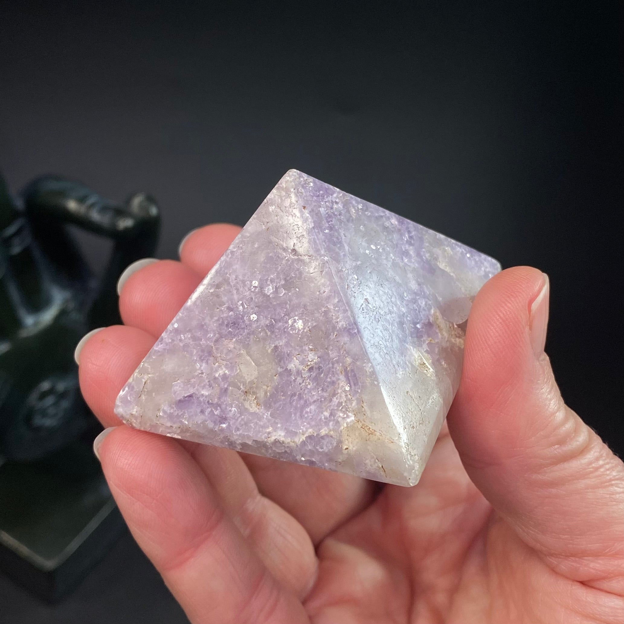 Polished Lepidolite Pyramid from Afghanistan – Lavender Lithium Mica Crystal