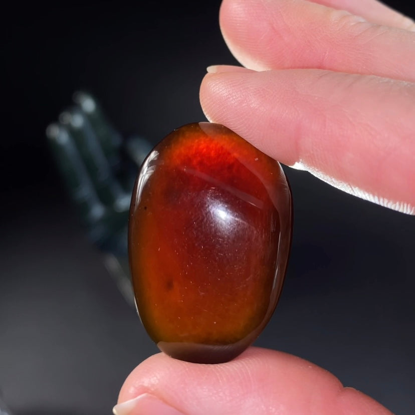 High Grade Honey Brown Sumatran Amber Tumbled Stone