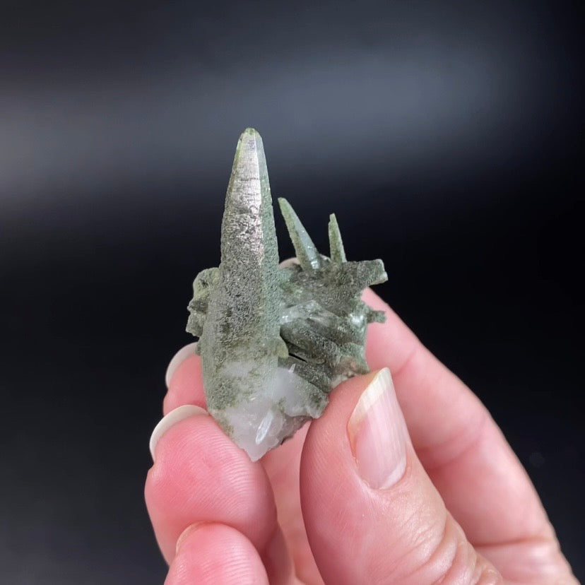 Himalayan Laser Chlorite Included Quartz Cluster from Ganesh Himal, Nepal