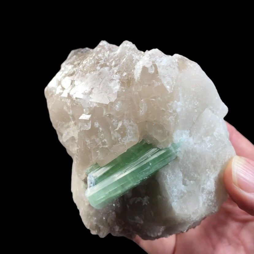 Green & Pink Watermelon Tourmaline with Smoky Quartz