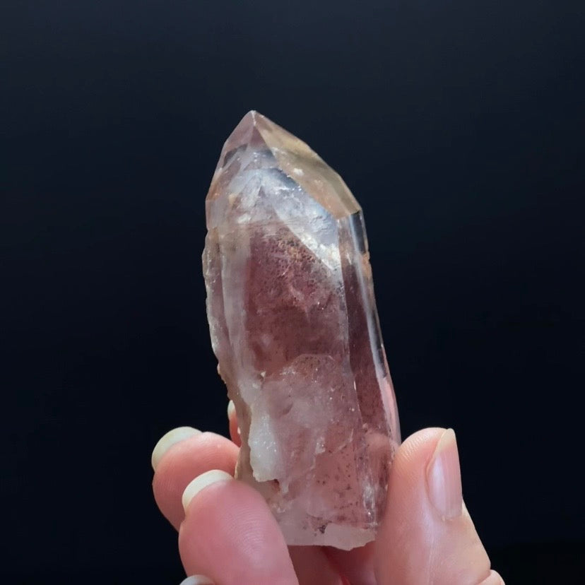 Red Hematite Double Phantom Sunset Quartz Crystal - Tamil Nadu, India