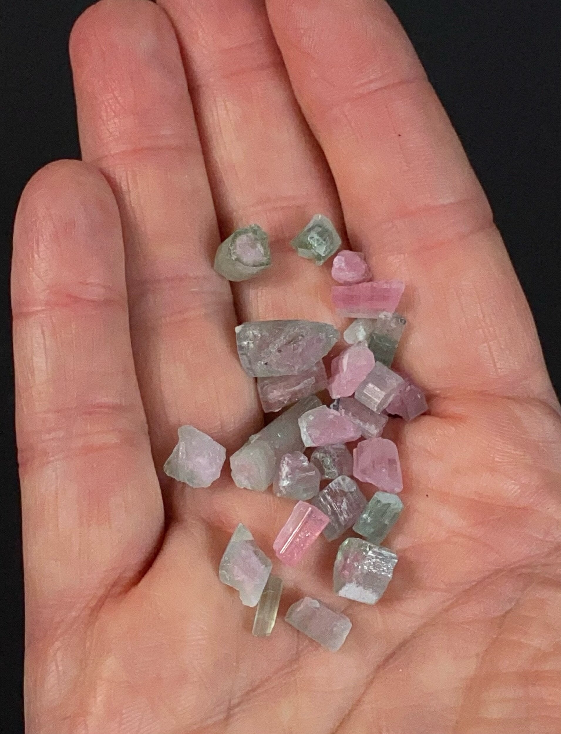 Watermelon, Pink and Green Tourmaline Lots - 8 Grams Each from Paprok, Afghanistan