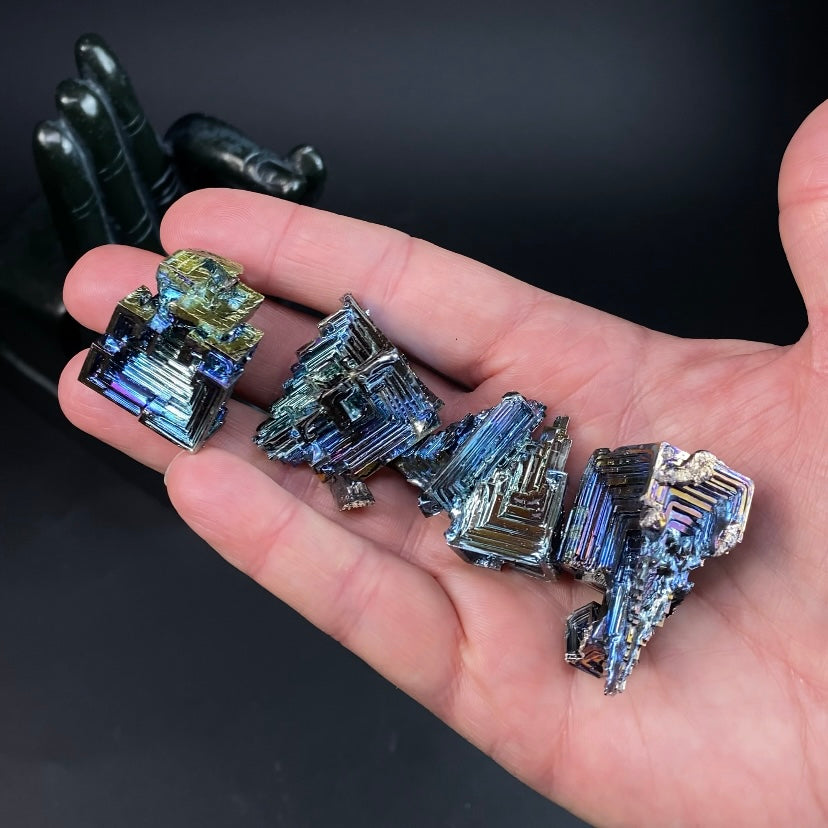 Bismuth Crystal Cluster Iridescent Lab Grown Geometric Formation