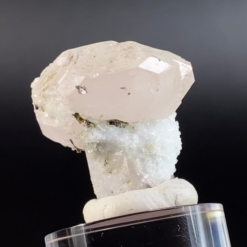 Pink Morganite Scepter Crystal with Green Tourmaline & Albite var Cleavelandite