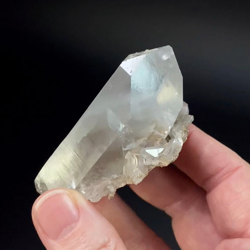 Quartz Crystal with Multi Layer Gray Chlorite Phantom on Matrix Plate